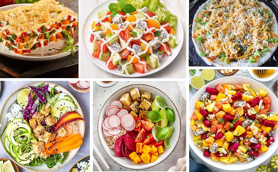 Набір для нарізки овочів 8-в-1 з контейнером, з нержавіючої сталі, для салату та нарізки