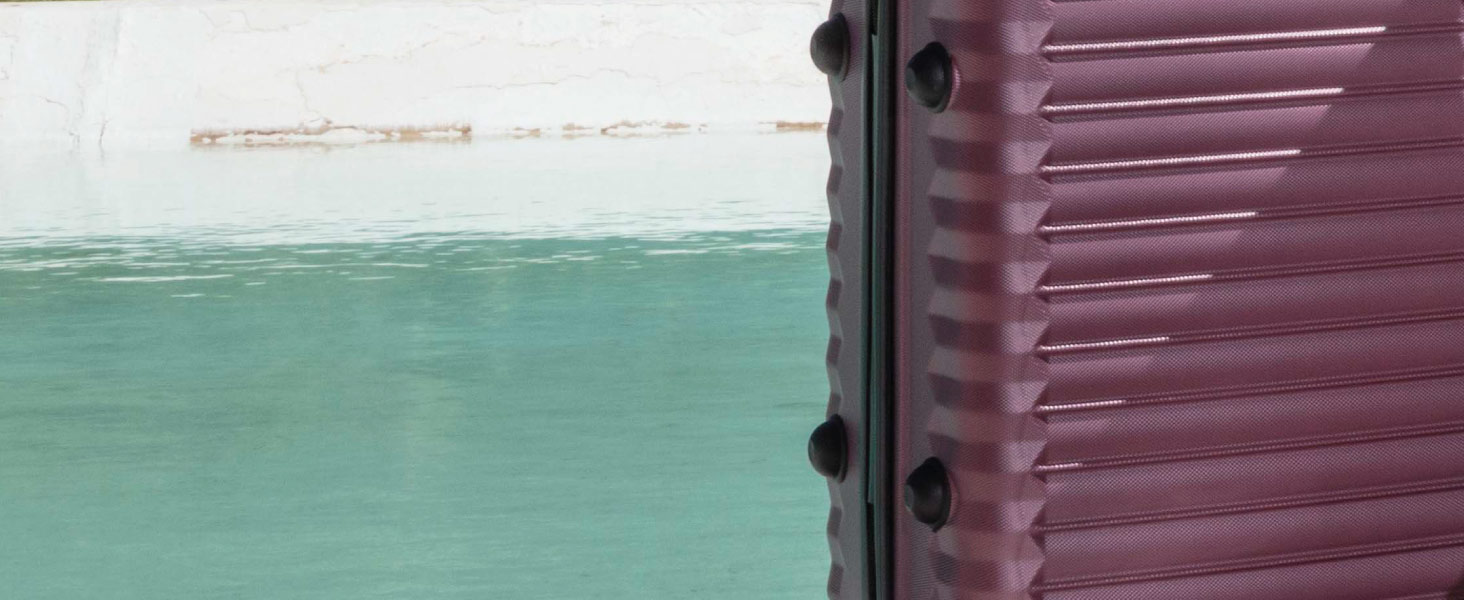 Набір валіз NUMADA 4 шт. Бордовий (75см, 63см, 53см + аксесуар), ABS, жорсткий, міцний