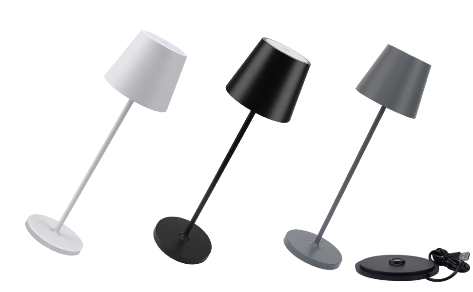 K-Bright LED лампа настільна диммерна акумуляторна | Для дому та вулиці | 3000K тепле світло | Дизайнерська лампа | 2 шт.