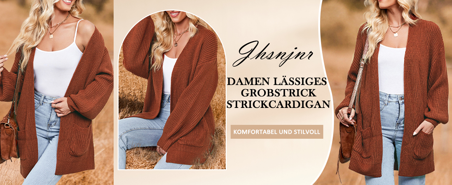 Жіночий в'язаний кардиган оверсайз з відкритим передом, велика в'язка, теплий, кавового кольору, довгі рукави, осінь