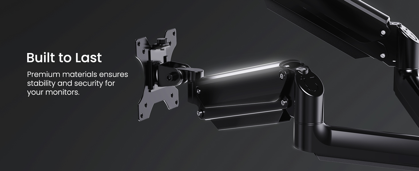 Кріплення для монітора HUANUO, 2 монітори, 17-32 дюйми, газ-амортизатор, VESA 75/100 мм, 8 кг, для геймінгу