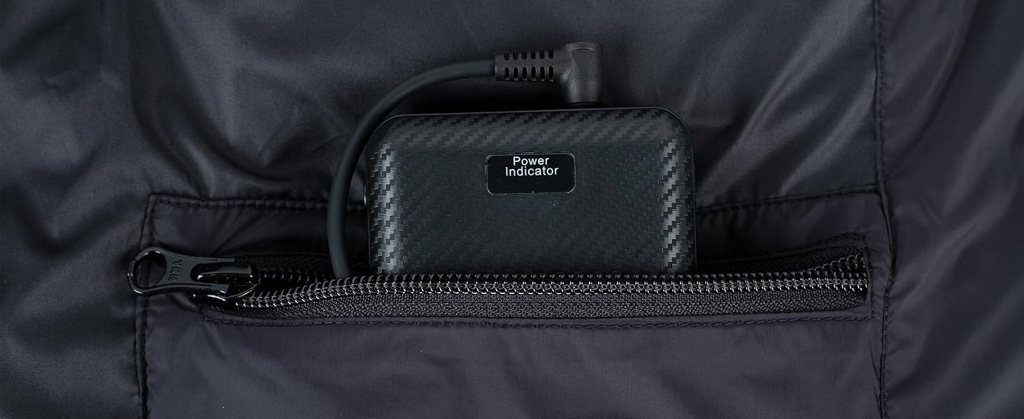 Обогрівальний жилет для чоловіків з Powerbank 7.4V 18400mAh, зимовий жилет з м'якої бавовни, 3 режими нагріву для катання на лижах, мотоциклі, полювання, риболовлі, чорний