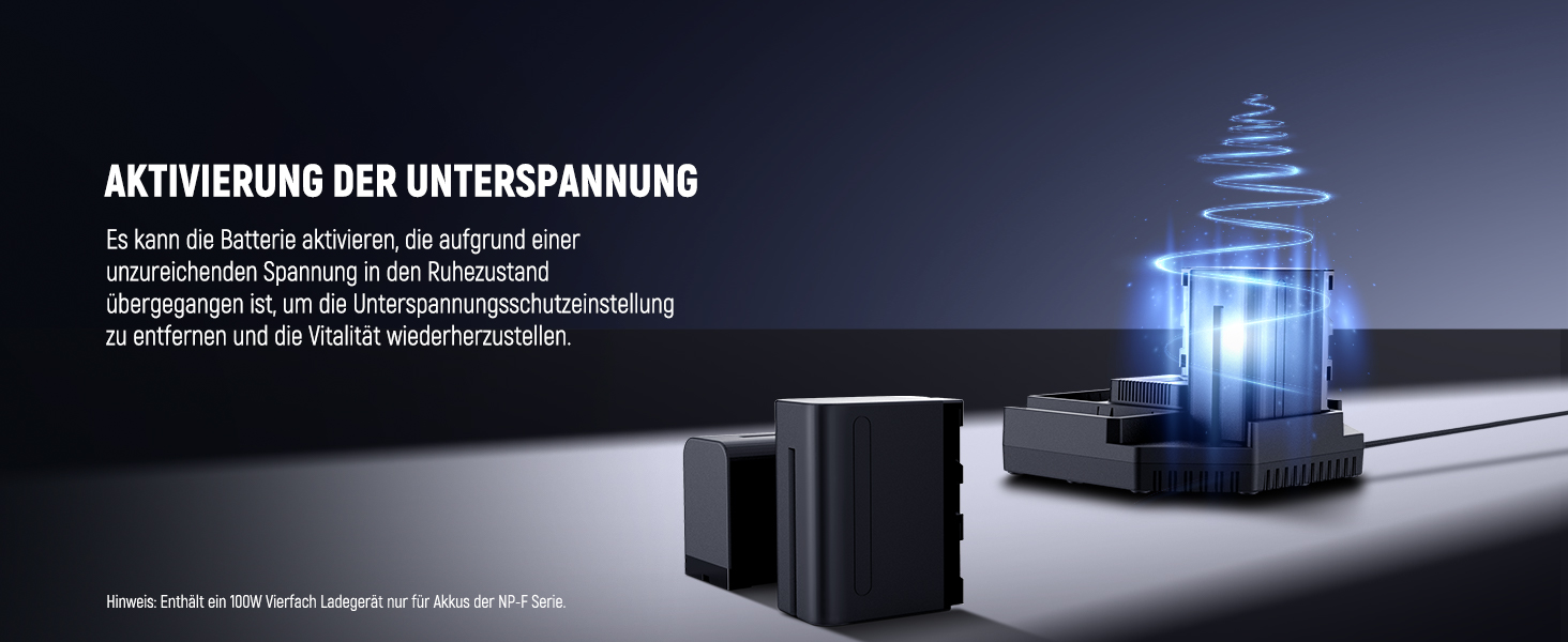 Зарядний пристрій NEEWER NP-F970 з 4 каналами для акумуляторів NP-F550/NP-F750, 100W PD, OLED дисплей, USB-C кабель