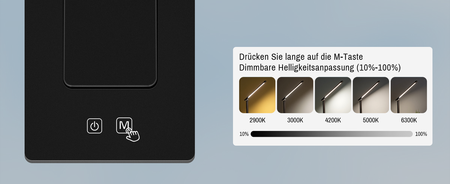 LED лампа настільна Eraylife: бездротова, 800LM, 2600mAh, 5 кольорів, 5 рівнів яскравості, диммування, для дітей, офісу, з USB, чорна