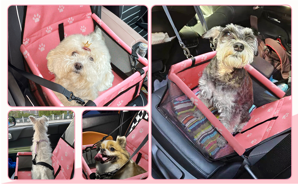 Автомобільний лежак для собак Flagest: зручний, знімний, 40x32x24 см (рожевий)