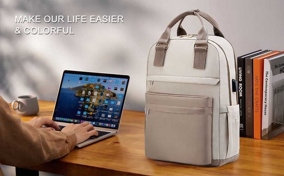 Чорно-білий рюкзак YTL Rolltop з відділенням для ноутбука 17 дюймів, водонепроникний, для подорожей, школи, університету, велосипеду