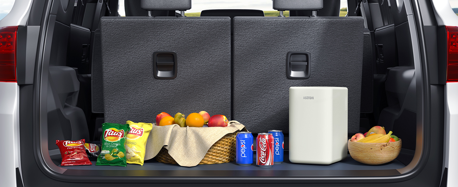 AstroAI Mini Fridge 6 Liter / 8 Cans | Cooler & Warmer | AC/DC | Compact Refrigerator for Bedroom, Car, Drinks, Beauty, Skincare, Travel (Beige)