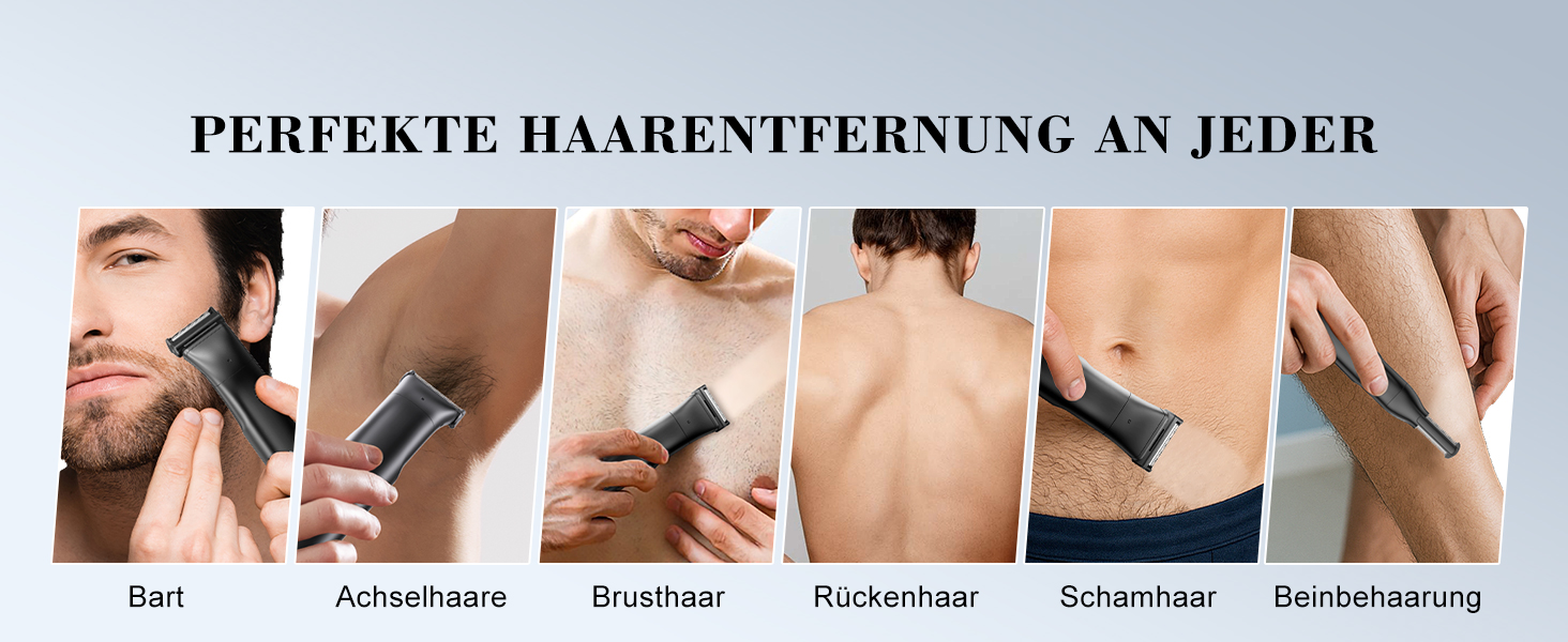 MAXGROOM 3-в-1 Тілогример для чоловіків: електробритва, тример, вологостійкий, для тіла та інтимної зони