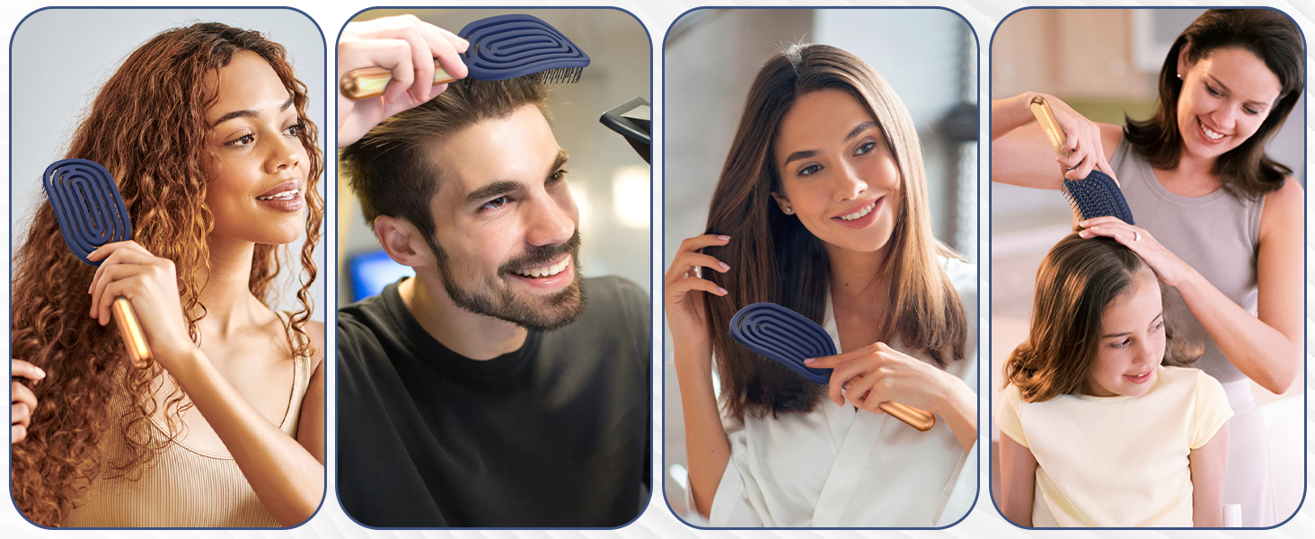 Спіральна щітка SHINLEA для розплутування волосся, швидке сушіння, масажна щітка з м'якими щетинками для мокрого та сухого волосся, підходить для жінок, чоловіків та дітей