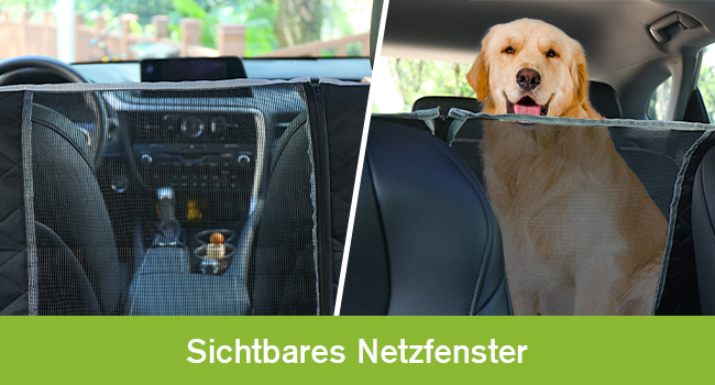Pecute Car Seat Cover for Dogs - Waterproof & Scratch-Resistant, 136x146cm, with Side Protection & Window, Black Luxury Thick Seat Protector
