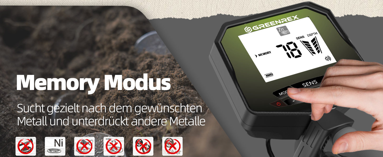 Металодетектор GreenRex Profi: водонепроникна котушка 25.4см, LCD-дисплей, для дорослих та дітей, пошук золота, ідеально для пляжу, під водою та в саду