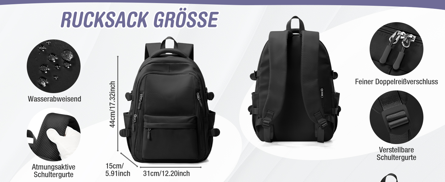 Шкільний рюкзак HYC00 для дівчаток та хлопчиків-підлітків, водонепроникний, для ноутбука 14 дюймів, casual, для подорожей та навчання, кольори: M4-зелений, M1-чорний