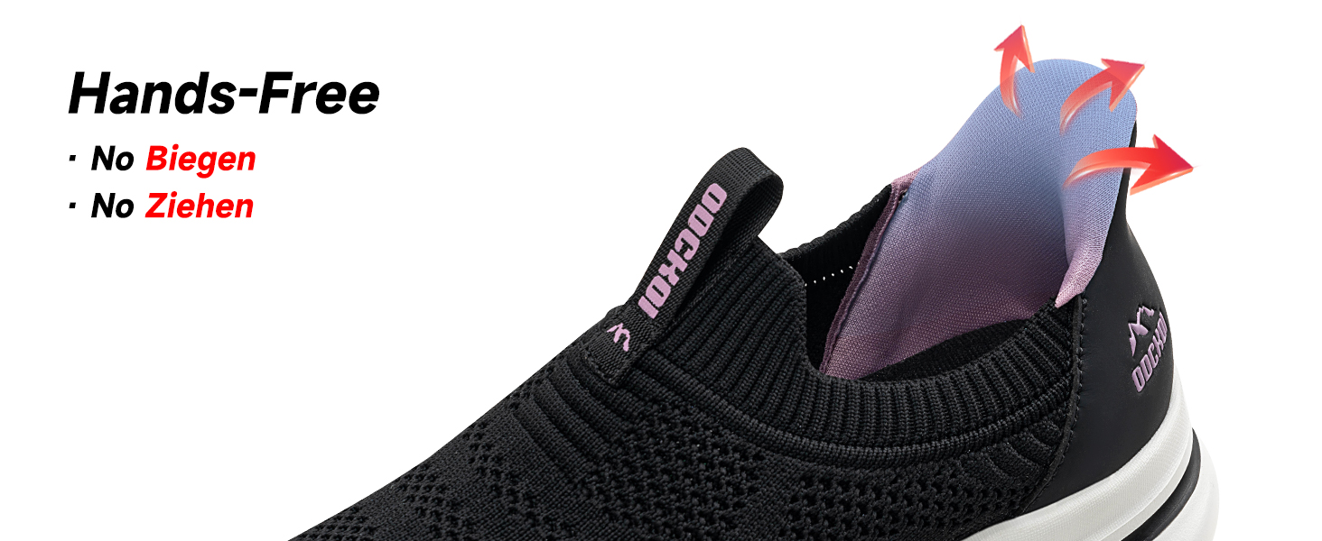 Жіночі сліпони: зручні кросівки для ходьби, бігу та фітнесу. Модель 2643, чорний колір, розмір 40 EU