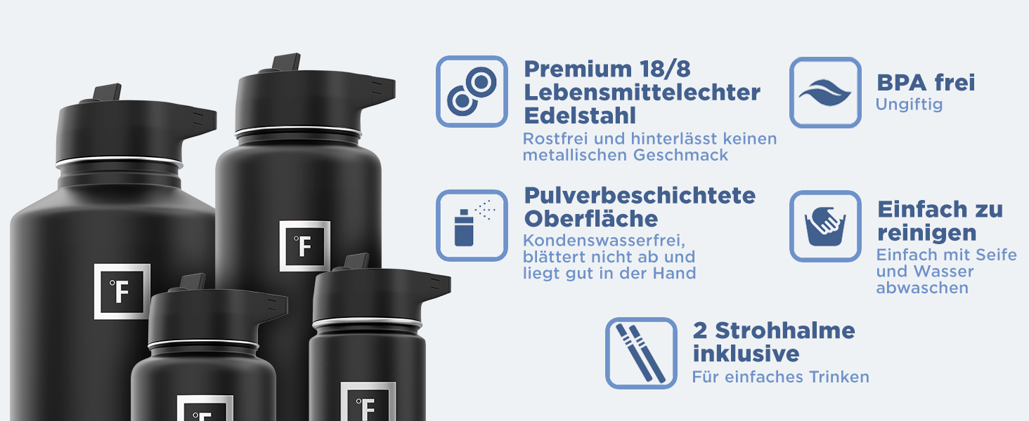 Фляга з нержавіючої сталі з трубочкою - 650/950/1200/1800 мл - для газованої води, без витоку, з подвійними стінками, ізольована термофляга, BPA-Free - спортивна пляшка для води, фітнесу, занять спортом, подорожей, дітей, Bubble Gum, 532 мл