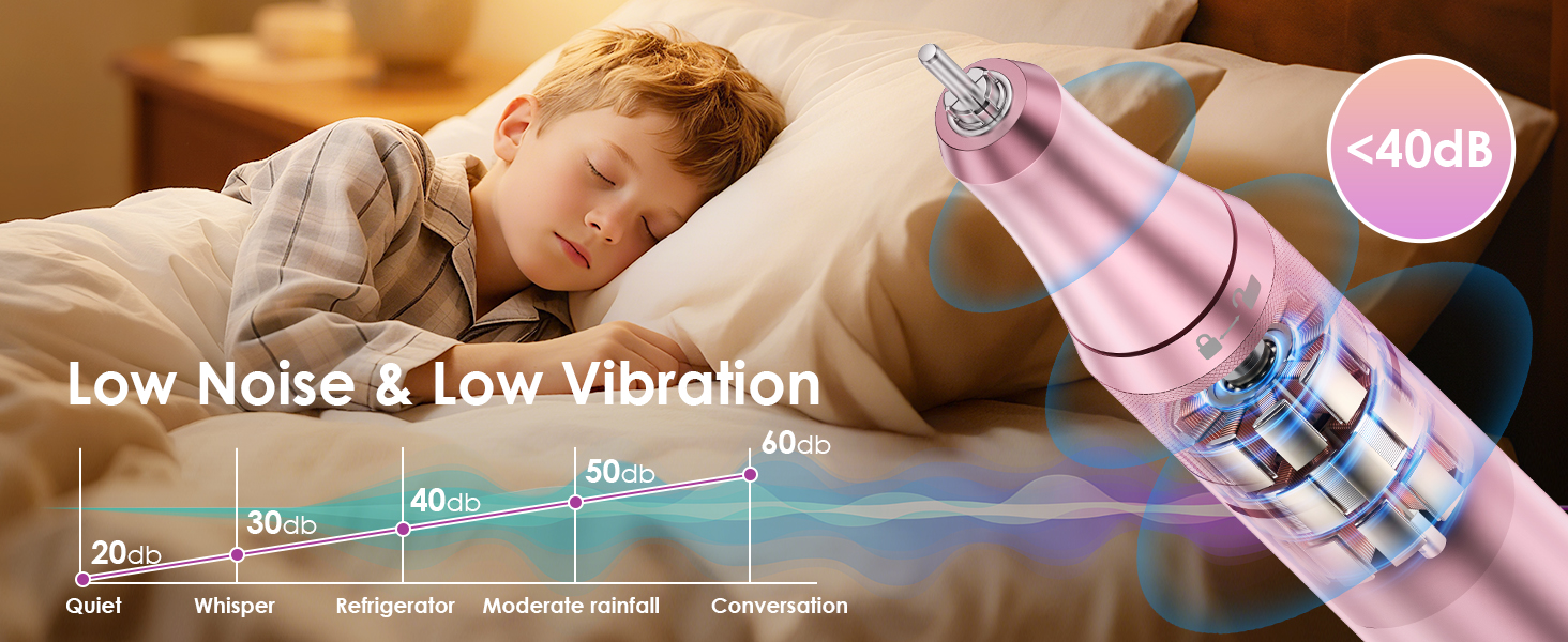 Електричний апарат для манікюру та педикюру з LCD-дисплеєм, 40000 об/хв, 15 насадок, рожевий. Для професійного та домашнього використання