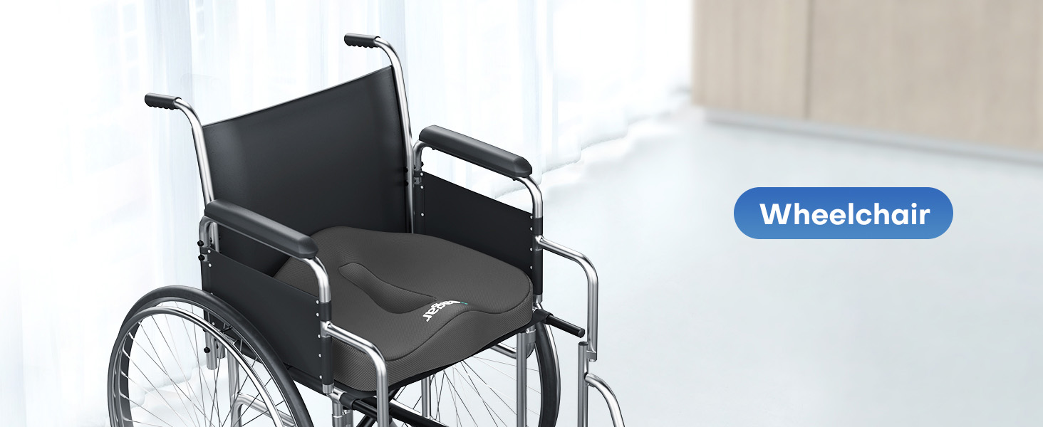 Ортопедична подушка для сидіння Feagar з Memory Foam, ергономічна подушка для офісного крісла, візка, автокрісла, для спини, чорна