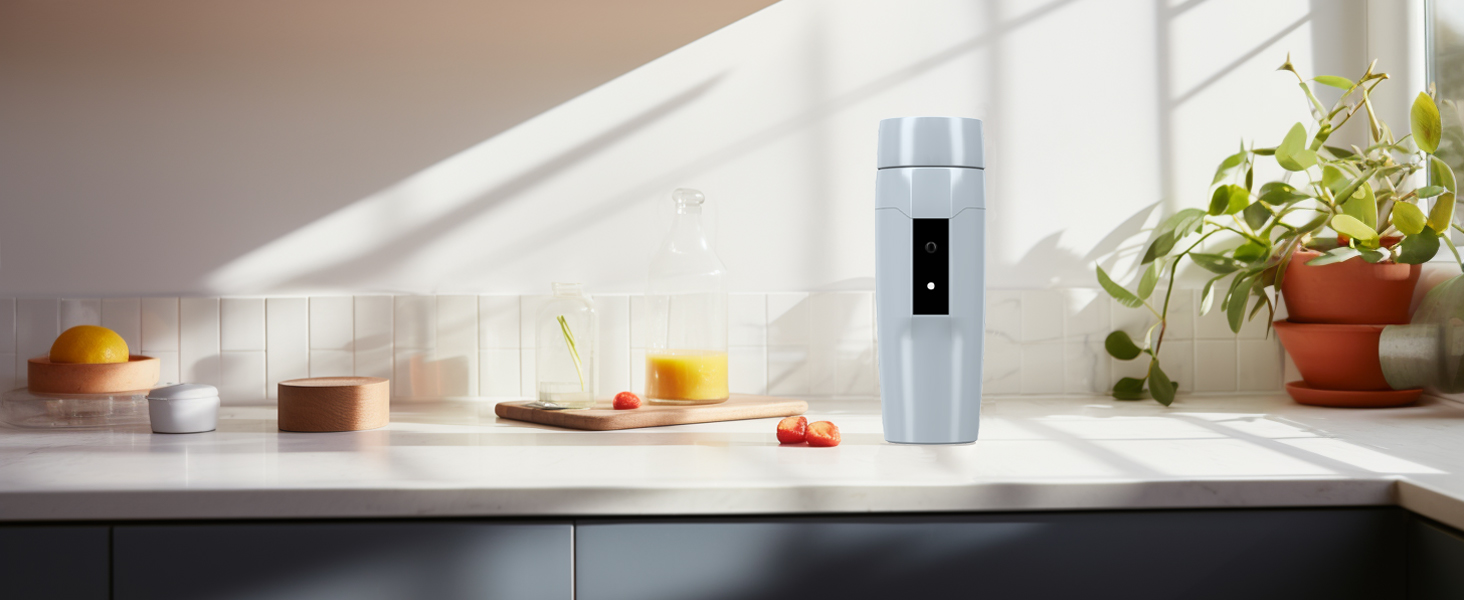 Електричний чайник Glas Elektrisch 0.6L, 500W з регулюванням температури 40-75°C, таймером, сенсорним керуванням, BPA-free, компактний, для дому/кемпінгу, білий (сірий)