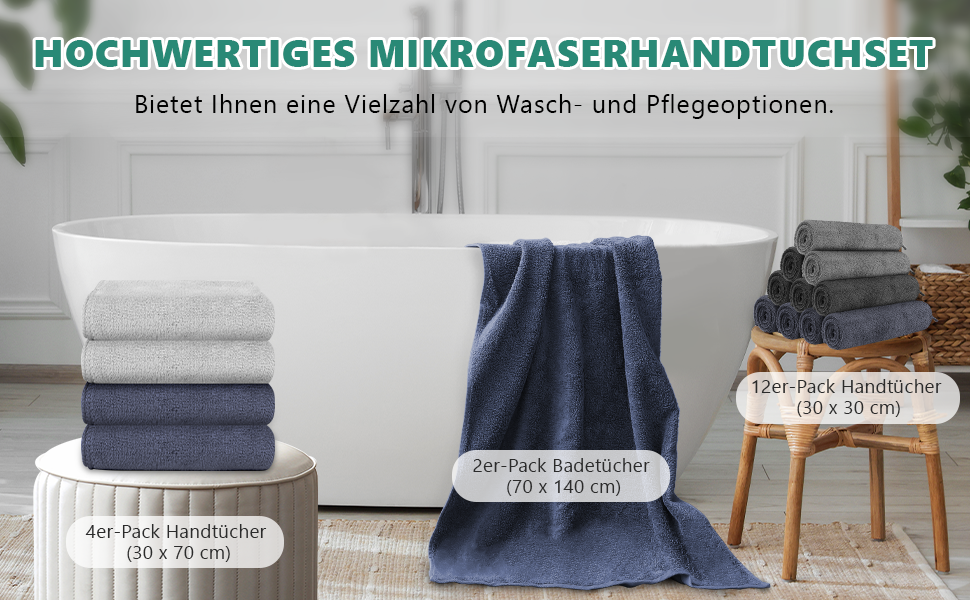 Мікрофібровий рушник URAQT, набір 12 шт. Швидковисихаючі рушники з мікрофібри для сауни, фітнесу, спорту, подорожей - рушник для фітнесу, спортивний рушник, пляжний рушник, 30x30 см