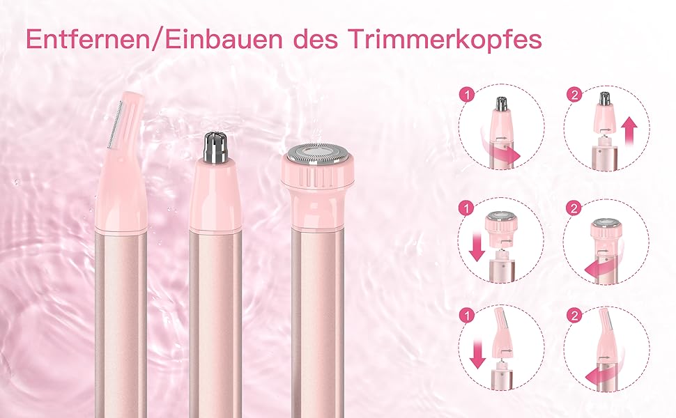 Триммер для видалення волосся з носа, вух та брів 3-в-1, водонепроникний, USB, з чохлом