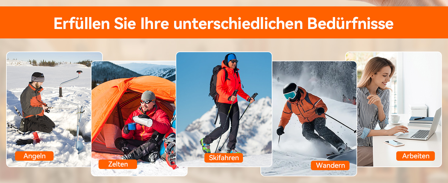 Електричні грілки для рук 6000 mAh, 2 шт. Ultra Light з магнітною двосторонньою системою нагріву, LCD-дисплеєм, 12+ годин, 35°C-55°C, багаторазові для дітей, для гольфу/кемпінгу, чорні