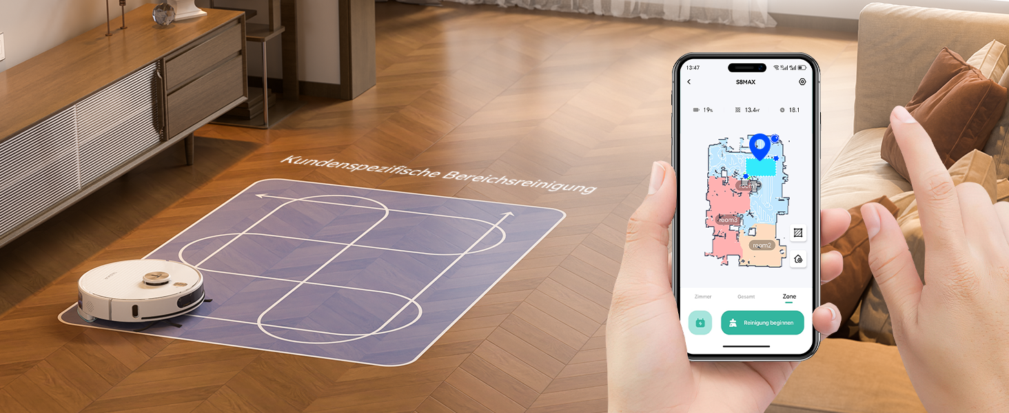 Робот-пилосос Tesvor S8 Pro з функцією миття - 8000Pa, LiDAR-навігація, 240 хв роботи, керування через додаток/Alexa, для прибирання шерсті тварин, килимів та твердих підлог