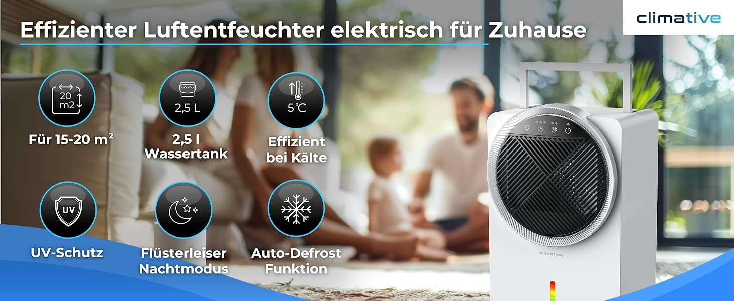 Електричний осушувач повітря Climative ION 12L/24h з Wi-Fi та очищувачем повітря для дому, квартири, ванної кімнати. Захист від вологи та плісняви до 20 м² (Adso)