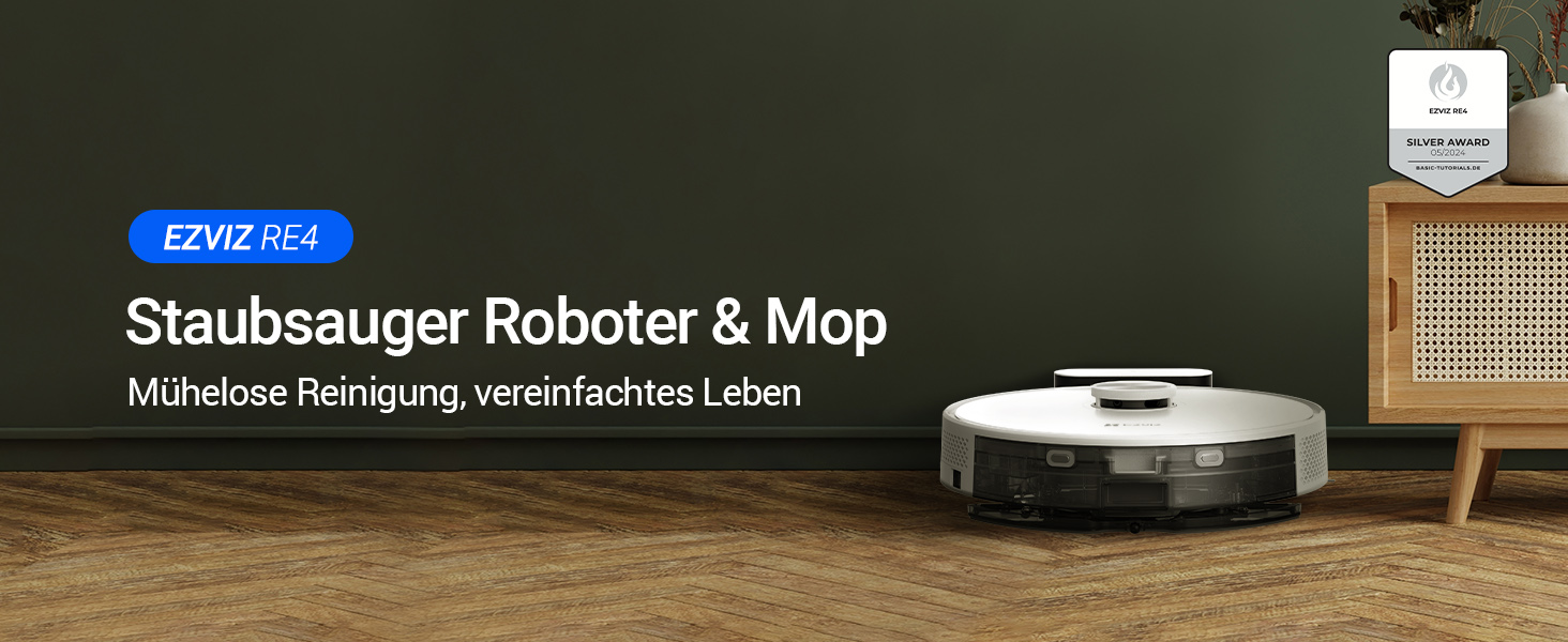 EZVIZ Робот-пилосос 3-в-1 з автоматичним випорожненням, WiFi, LiDAR навігація, розпізнавання перешкод, 4000 Па потужність всмоктування, керування через APP/Alexa/Google