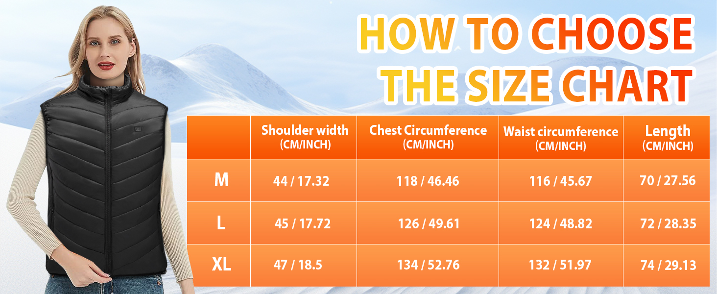 Обігріваюча жилетка для жінок та чоловіків з акумулятором 27000 mAh/7.4V, 17 зон обігріву, 3 режими температури, чорна, M-L