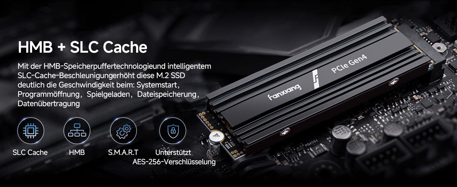 SSD накопичувач Fanxiang M.2 NVMe PCIe 4.0 2TB (S880) - для геймінгу, відеомонтажу, ноутбука, ПК, консолі