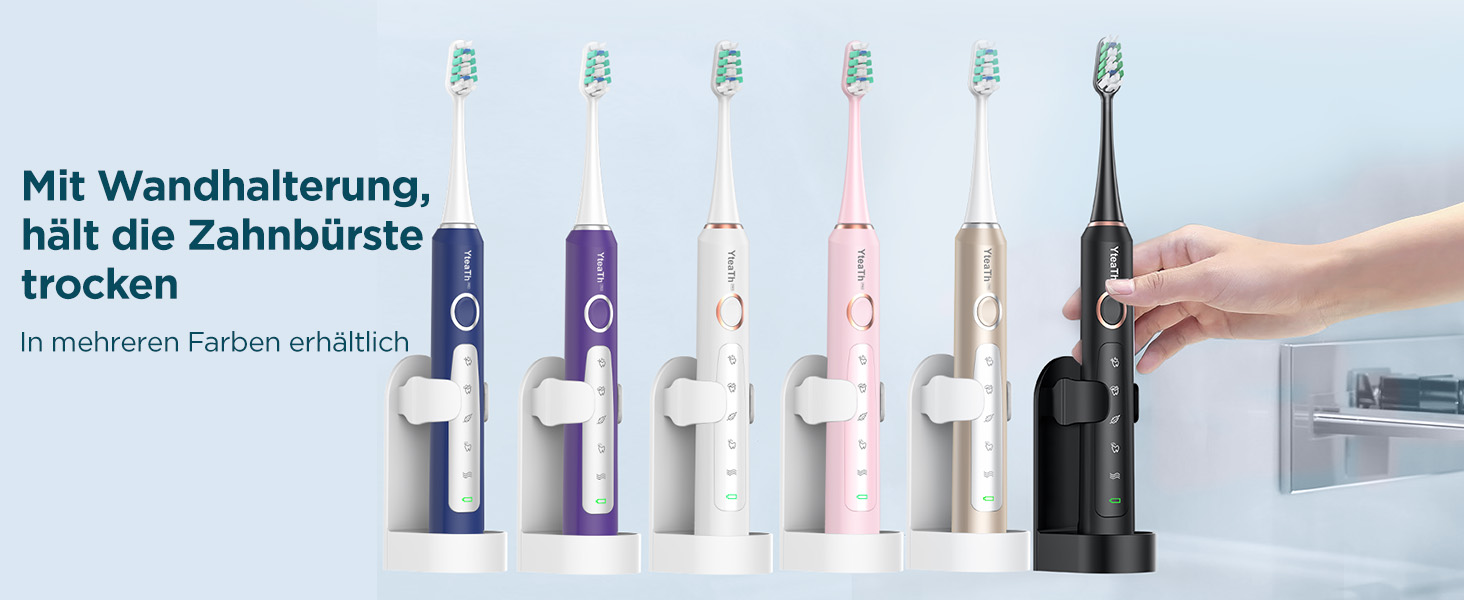 Електрична зубна щітка звукового типу для дорослих та дітей з 8 насадок та 5 режимами. 90 днів роботи від акумулятора, таймер 2 хвилини, чохол для подорожей