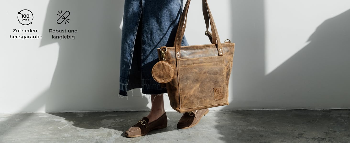 Сумка через плече Berliner Bags Verona Vintage з натуральної шкіри (Волоський горіх) - велика жіноча сумка-шопер з YKK-застібкою