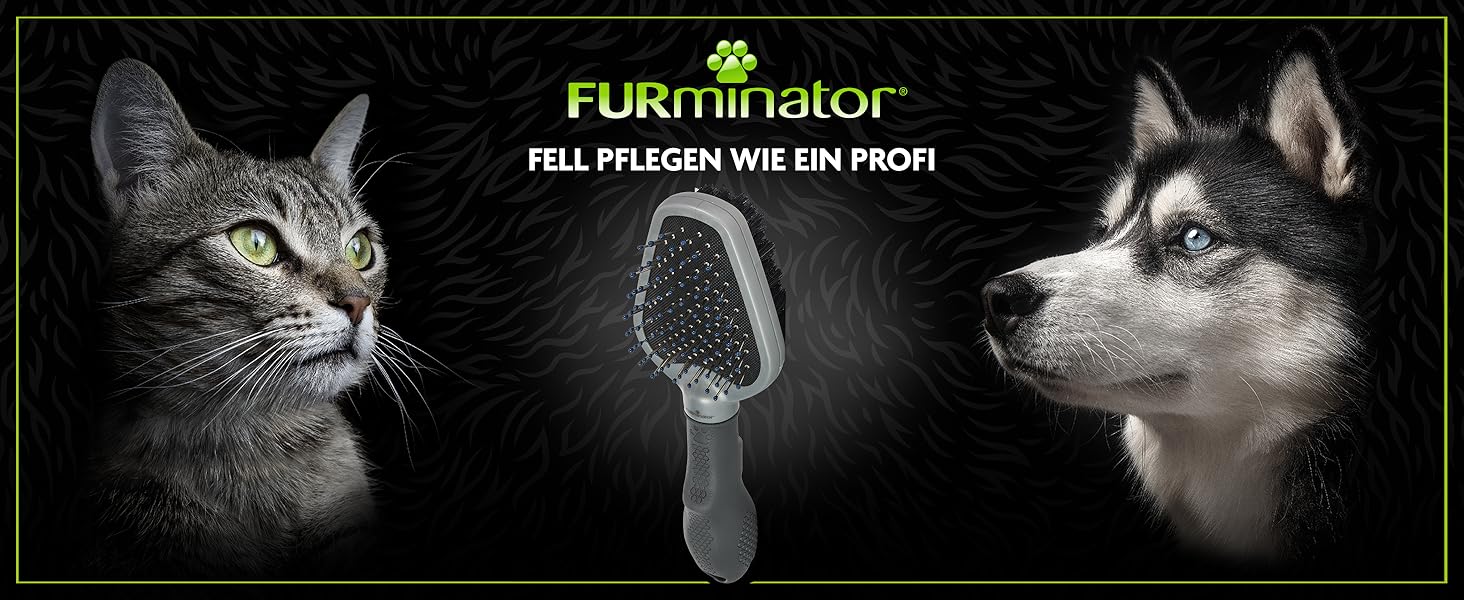 FURminator подвійний гребінець для собак та котів - 2 в 1 для догляду за шерстю, видалення котушок, відмерлого волосся та бруду
