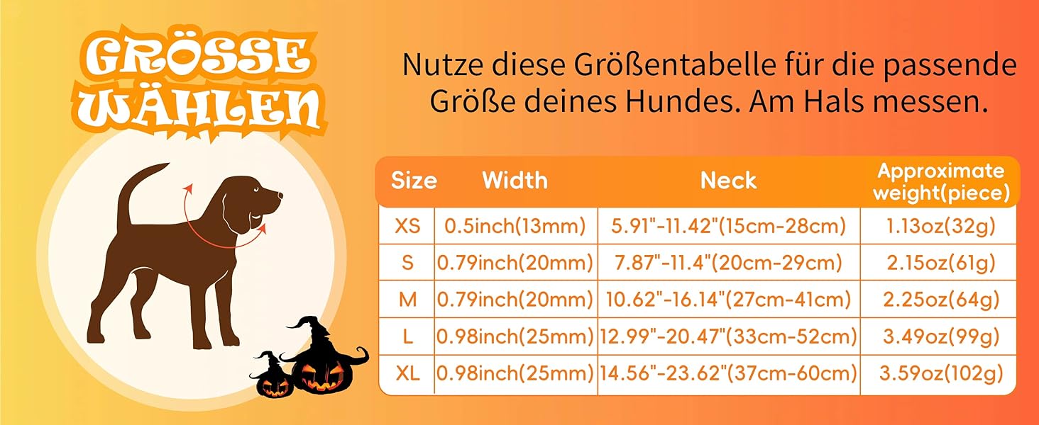 Нашийник для собак з металевою застібкою, двосторонній нашийник з іменем та номером телефону, регульовані розміри для маленьких собак, M та L (на Хелловін)
