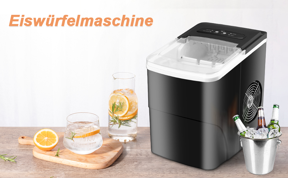 Льодогенератор побутовий Eiswürfelmaschine 12 кг/24 год, компактний, портативний для дому/кухні/бару