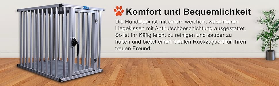 Callieway® ALU DOGBOX - Алюмінієва переноска для собак (XL) 95 x 66 x 70 см