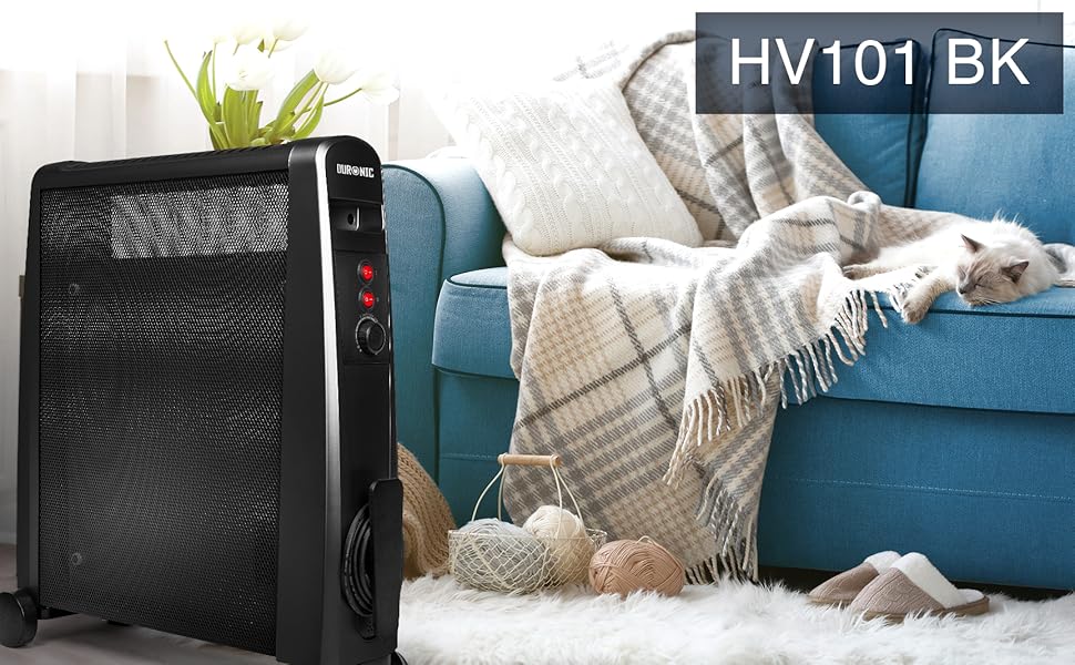 Конвекторний обігрівач Duronic 2000W з ручкою, компактний та енергоефективний (без екрану)