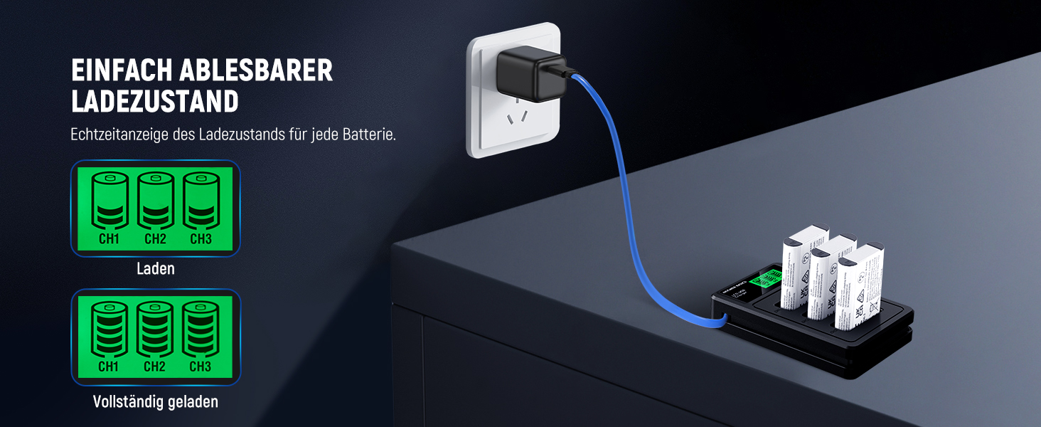 NEEWER 3 шт. Запасні акумулятори NP-BX1 з USB зарядним пристроєм, 1090mAh, сумісні з Sony ZV1, ZV-1 II, RX100, RX100II, RX100M II, HDR-AS15, HDR-AS30