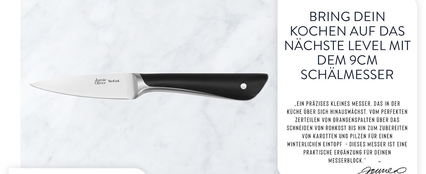 Набір кухонних ножів Jamie Oliver by Tefal (6 предметів): шеф-ніж, ніж Сантоку, ніж для хліба, універсальний ніж, ніж для овочів, блок з акації, сталь, коричневий K267S556
