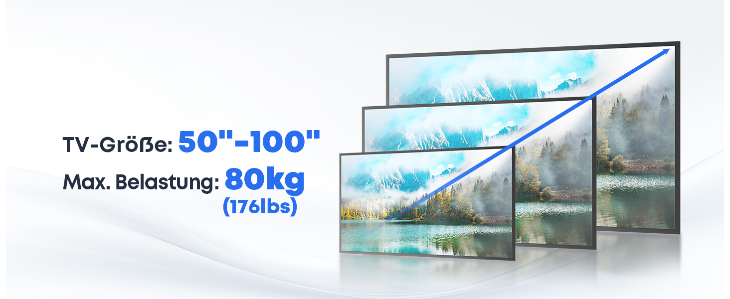 Стельовий кронштейн для ТБ 50-100 дюймів, навантаження до 80 кг, регулювання висоти 115-170 см, поворотний та нахильний, VESA до 800x600 мм, для дому та офісу X-Large