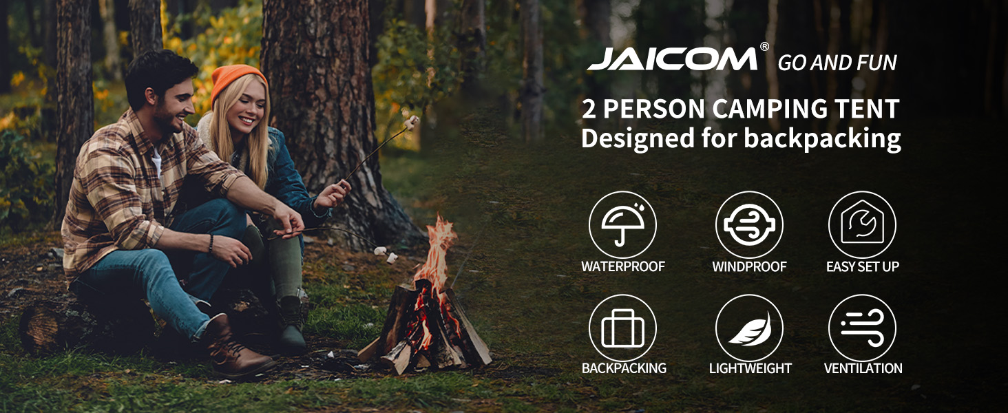 Намет кемпінговий JAICOM 2-4 особи, водонепроникний купольний намет для піших прогулянок, сімейного відпочинку та фестивалів - зелений