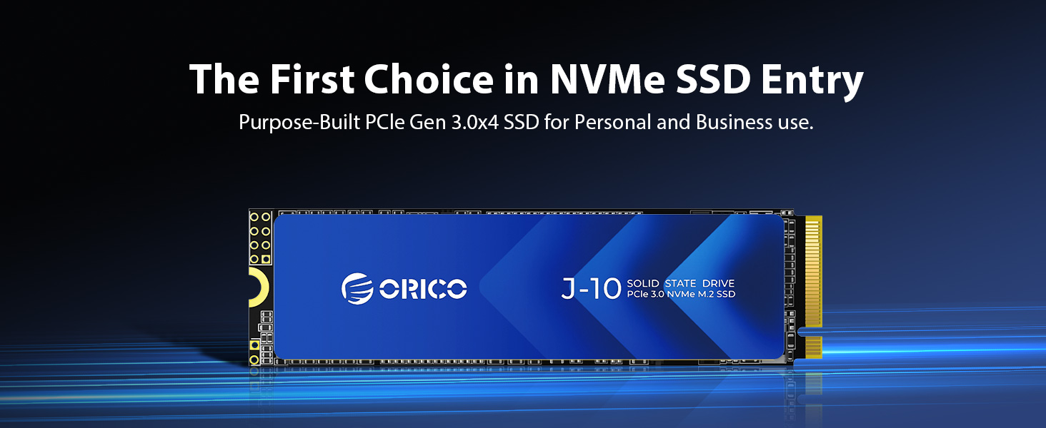 SSD Orico 1TB NVMe M.2 PCIe Gen3.0x4 - 3100 MB/s з кулером для ПК та відеомонтажу (J10)