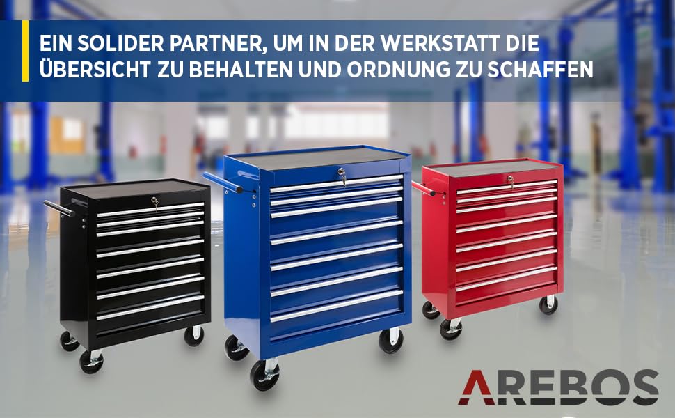 Arebos 7-Drawer Tool Wagon