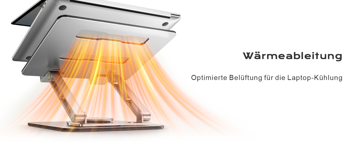 Регульована підставка для ноутбука 360° - ергономічна, до 16 дюймів, сумісна з MacBook Air/Pro