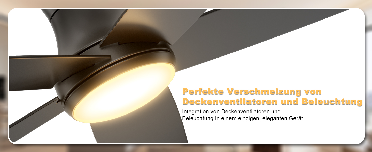 Стеляний вентилятор Ohniyou з підсвіткою та пультом дистанційного керування, 117 см, керування через додаток, регулювання яскравості, тихий DC-двигун, для спальні, тераси, кухні, чорний