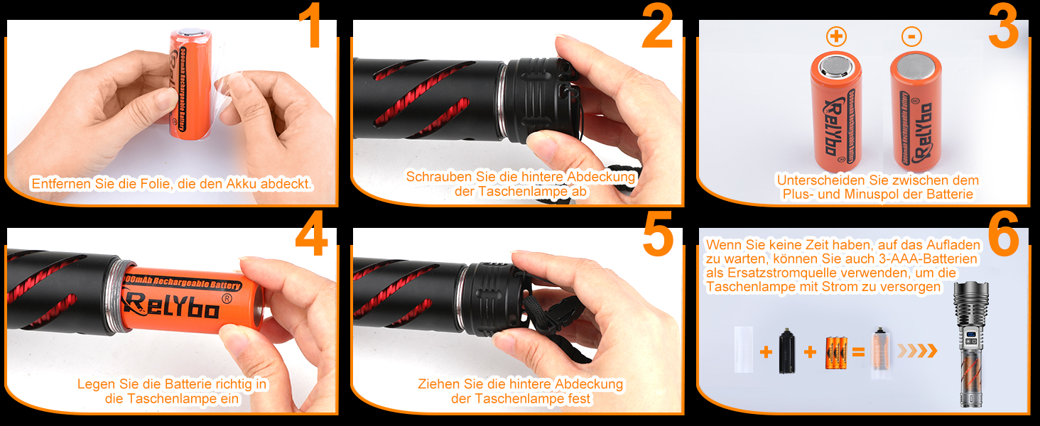 Ліхтар LED акумуляторний 1000000 люменів, тактичний ліхтар, 2 режими, регулювання яскравості, USB, для кемпінгу та надзвичайних ситуацій, чорний