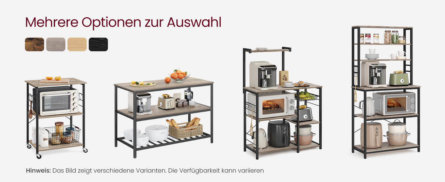 Стелаж кухонний VASAGLE, підлоговий, з магнітною смугою для ножів, кошиком, тримачем для рушників, 12 гачків, вінтажний, коричнево-чорний KKS026B01 (Грейж + Чорний)