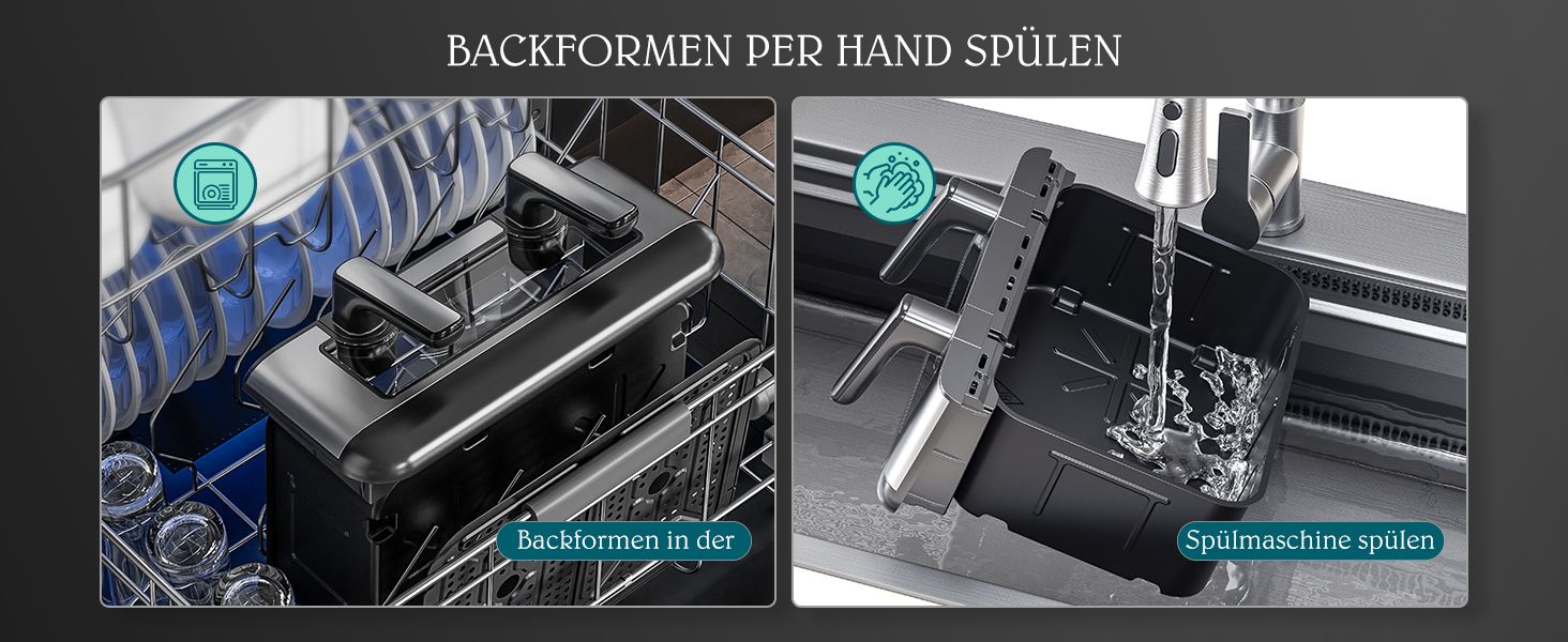 Фритюрниця повітряна з цифровим LED-дисплеєм, 10-в-1, 10 л. Зі скляним вікном, таймером та функцією здорового приготування без олії.