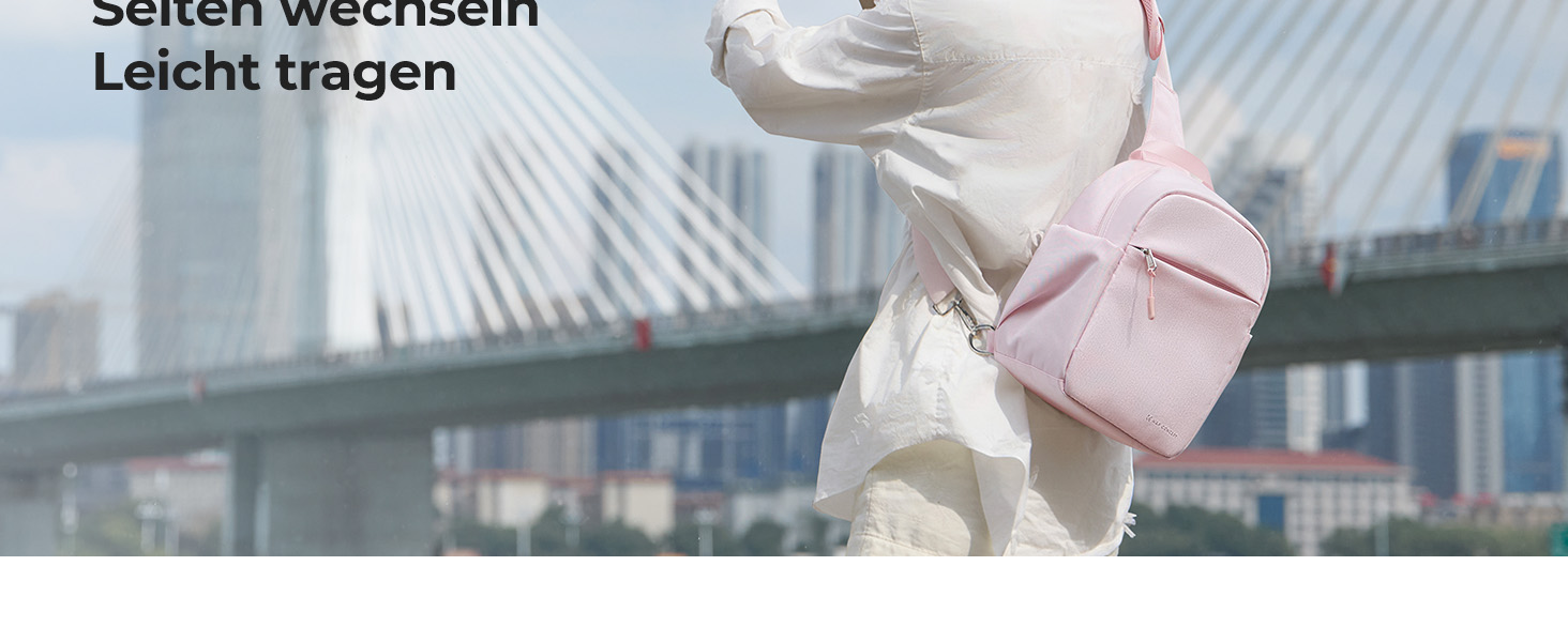 Сумка для камери K&F CONCEPT, слін-сумка на плече, фоторюкзак, компактний, водонепроникний, регульований ремінь, для DSLR/SLR камер, об'єктивів (5 літрів, рожевий)
