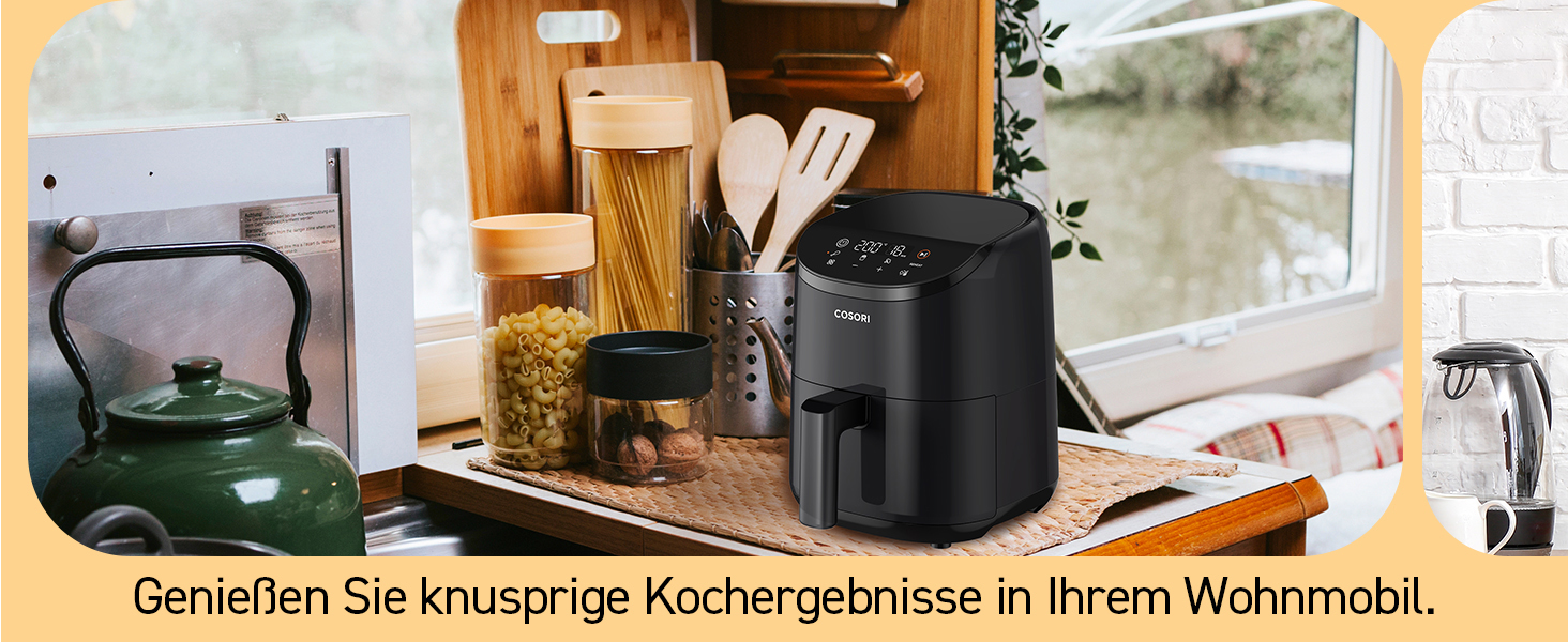COSORI Mini Air Fryer 2L - Compact & Oil-Free Air Fryer for 1 Person, Camping, Travel & RVs