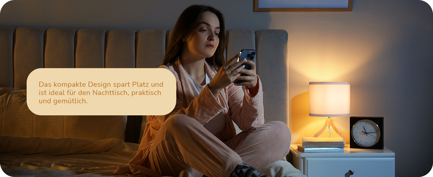 Дерев'яна торшер EDISHINE з абажуром з льону, E27, для вітальні та спальні, в стилі кантрі [Енергоклас F]